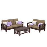 Trinity Solid Sheesham Wood 5 Seater Sofa Set (3+2, Walnut Finish)